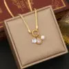 Wholesale 18K Gold Real Gold Plated 304 Stainless Steel Ion Plating (IP) Zircon Heart Shape Bow Knot Waterproof Non Tarnish Elegant Pendant Necklace For Women's