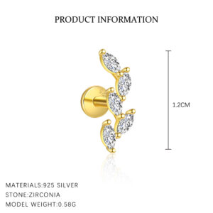 E4703-gold color/single / 925 silver
