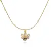 Wholesale Jewelry Elegant Sweet Simple Style Pentagram Heart Shape Bee Copper Zircon 18K Gold Plated Enamel Inlay Pendant Necklace