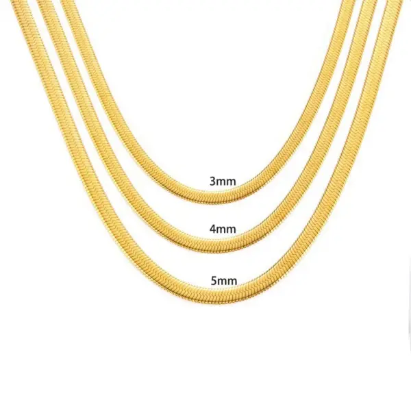 PVD Coated Real Gold Plated Solid Color 304 Stainless Steel Simple Style Streetwear Waterproof Non Tarnish 304 Stainless Steel Necklace