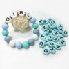 Wholesale Horizontal hole 26 letters bracelet silicone flat beads