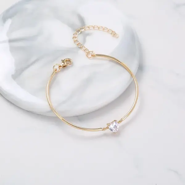 Wholesale Fashion Geometric Copper Zircon Bracelets In Bulk