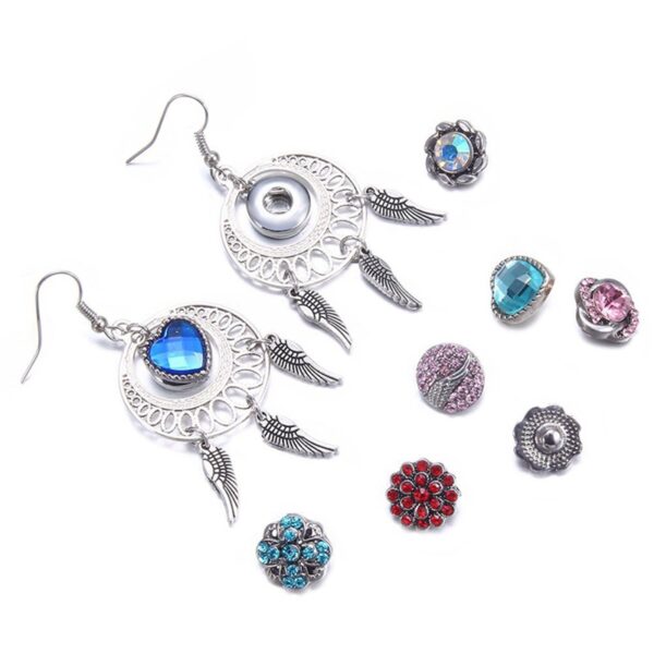 Wholesale Fashion ladies earrings 12mm accessories noosa button earrings foreign trade explosions DIY jewelry factory direct sales