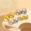 Wholesale 1 Pair Classic Style Solid Color Asymmetrical Plating Copper 14k Gold Plated Ear Studs