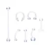 Transparent Soft Acrylic Tongue And Belly Button Studs Invisible Lip Studs Horse Hoof Ring Eyebrow Studs Piercing Jewelry