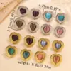 Wholesale 1 Pair Vintage Style French Style Heart Shape Plating 304 Stainless Steel Ear Studs