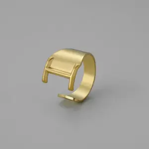Gold I Open Ring J382-9 / Adjustable Opening