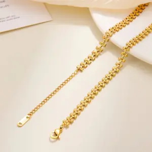 Fishbone Love Necklace Bracelet / Gold