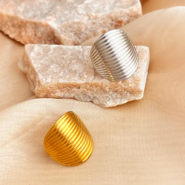 Wholesale PVD Coated Real Gold Plated 18K Gold Sun 304 Stainless Steel Casual Retro Simple Style Waterproof Non Tarnish Open Rings