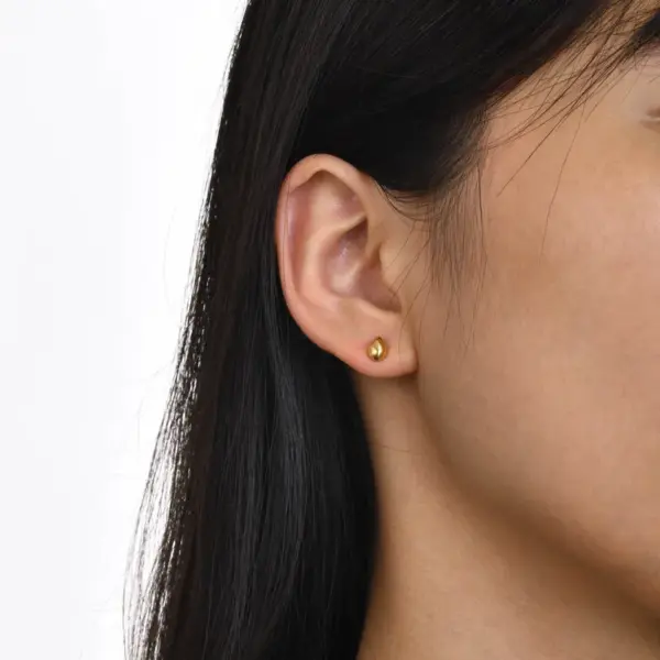 Wholesale PVD Coated Gold Plated Water Droplets 304 Stainless Steel Simple Style Waterproof Non Tarnish 304 Stainless Steel Ear Studs