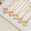 201 Stainless Steel Letter Heart Shape Flower Rack Plated KC Golden Plated Fairy Style Elegant Sweet Asymmetrical Enamel Lip Chain Gold Pendant Necklace