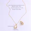 Wholesale Vintage Style Oval Copper Plating Inlay Carving Shell 18k Gold Plated Pendant Necklace