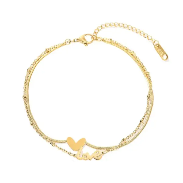 Wholesale Lady Heart Shape Titanium Steel Women's Anklet