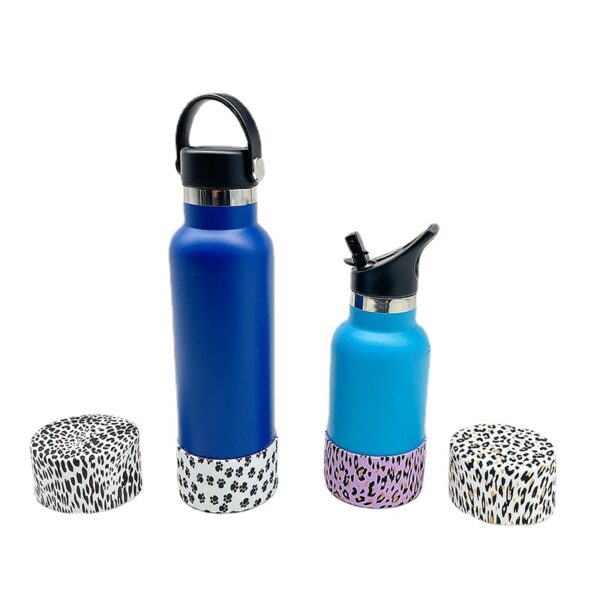 Wholesale Creative simple pattern silicone cup cover thermal insulation film water transfer sports kettle space Pot Cup cover cup bottom cover