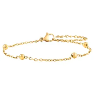 (2mm Width) Cross Clamp Beads Bracelet / Length: 17 plus 5cm