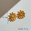 Wholesale 1 Pair Vintage Style Sweet Commute Flower Plating 304 Stainless Steel 18K Gold Plated Ear Studs