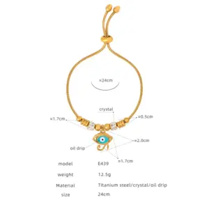 E439-Gold Cross Bracelet