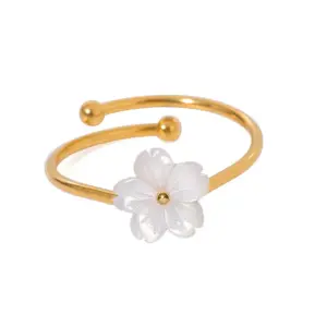 Yxz009 Flower Shell Ring / Gold