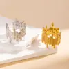 Wholesale Jewelry Simple Style Leaves Solid Color Butterfly Titanium Steel Open Rings
