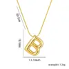 Wholesale PVD Coated Real Gold Plated Letter Stainless Steel Vintage Style Waterproof Non Tarnish Titanium Steel Pendant Necklace