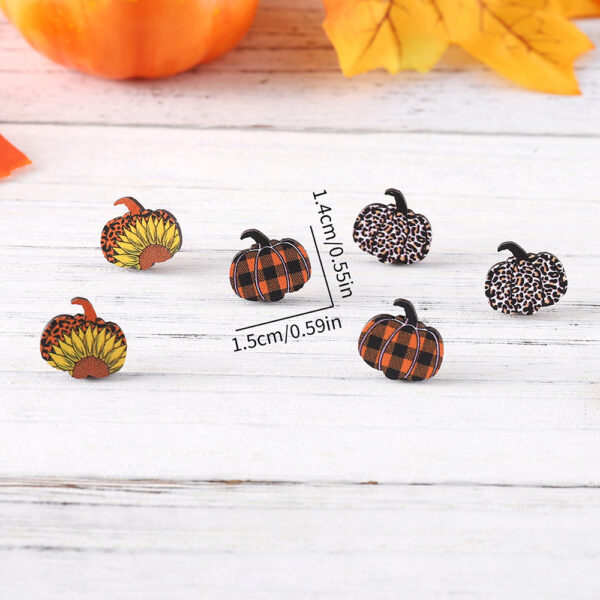 Wholesale Autumn Thanksgiving Leopard Print Wood Earring Set