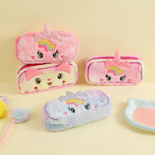 oly-37dd01ecd82b8974334d86711e601481 Wholesale Cartoon Unicorn Pencil Case Children's Plush Pencil Case