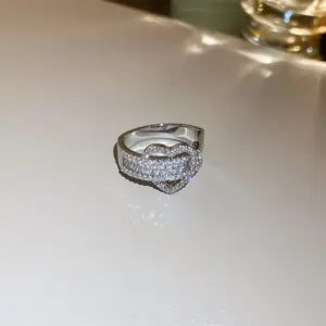 71# Open Ring-Silver Heart