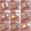 Wholesale Mini charm bracelet DIY cute cartoon jewelry making bear leaf star accessories hot selling stainless steel pendant