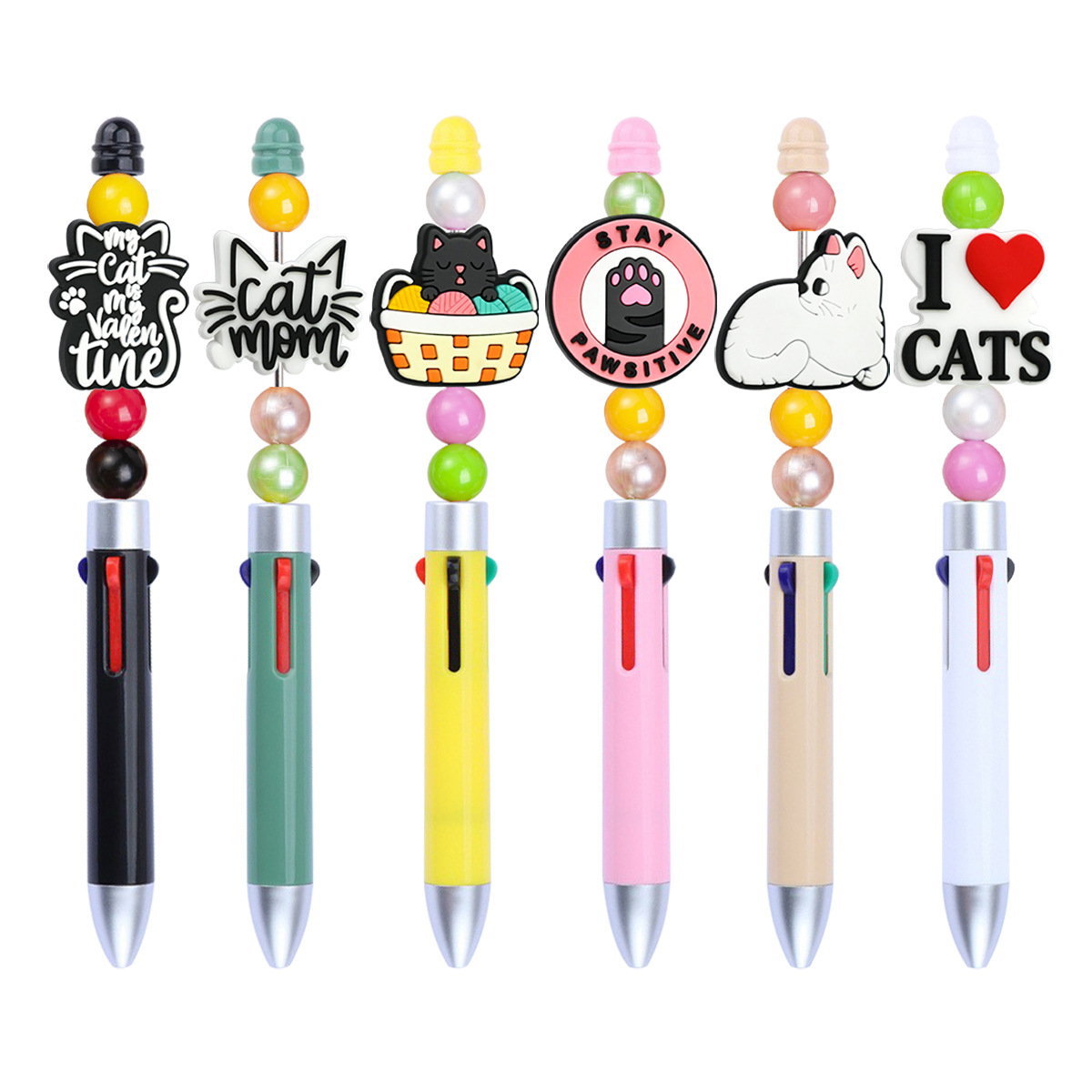 Wholesale Cute Cartoon Cat Series PVC Soft Rubber Beads