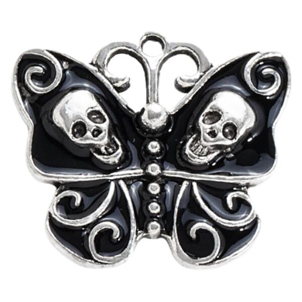 Wholesale Vintage Gothic Diablo Butterfly Skull Pendant DIY Accessories Alloy Jewelry Halloween Hollow Pendant