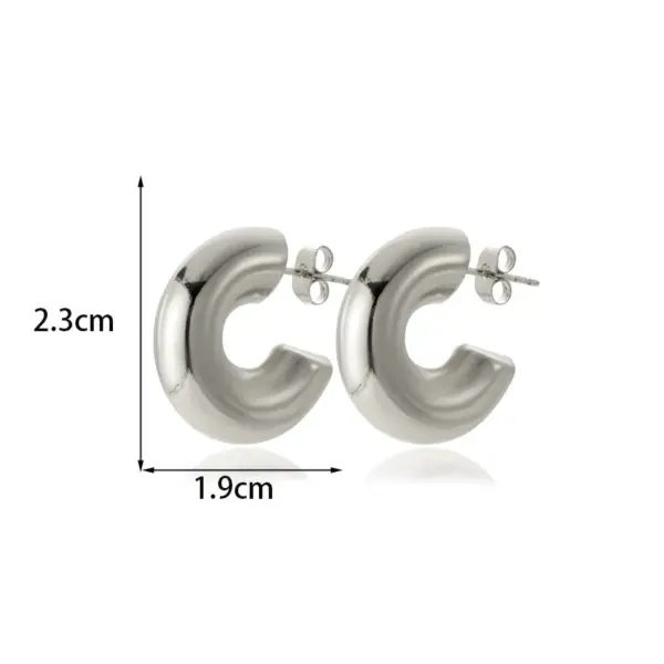 Wholesale 1 Pair Nordic Style French Style Simple Style C Shape Copper Ear Studs