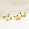 Wholesale PVD Coated Real Gold Plated 14K Gold Round 304 Stainless Steel Casual Simple Style Waterproof Non Tarnish Ear Studs