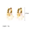 Wholesale PVD Coated Real Gold Plated 18K Gold Round 201 Stainless Steel Freshwater Pearl French Style British Style Waterproof Non Tarnish Earrings