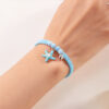 Wholesale Fashionable All-match opping Oil Starfish Ceramic Bead Bell Woven Bracelet Beaded Pendant Adjustable Cole Girlfriend Bracelet