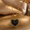 Wholesale 304 Stainless Steel Plastic Heart Shape Ion Plating (IP) 18K Gold Plated Princess Vintage Style Classic Style Waterproof Non Tarnish O-shaped Chain Lobster Trigger Clasp Closure Pendant Necklace