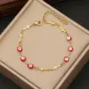Wholesale 1 Piece Fashion Devil's Eye Heart Shape Stainless Steel Plating Bracelets