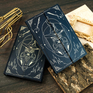 oly-380b95f4ed0aa194b70da6c2ba4bcdab Wholesale Magic Hat Owl Theme Hard Shell Notebook Creative Magnetic Notepad Student Hand Account Journal Small Bluebook