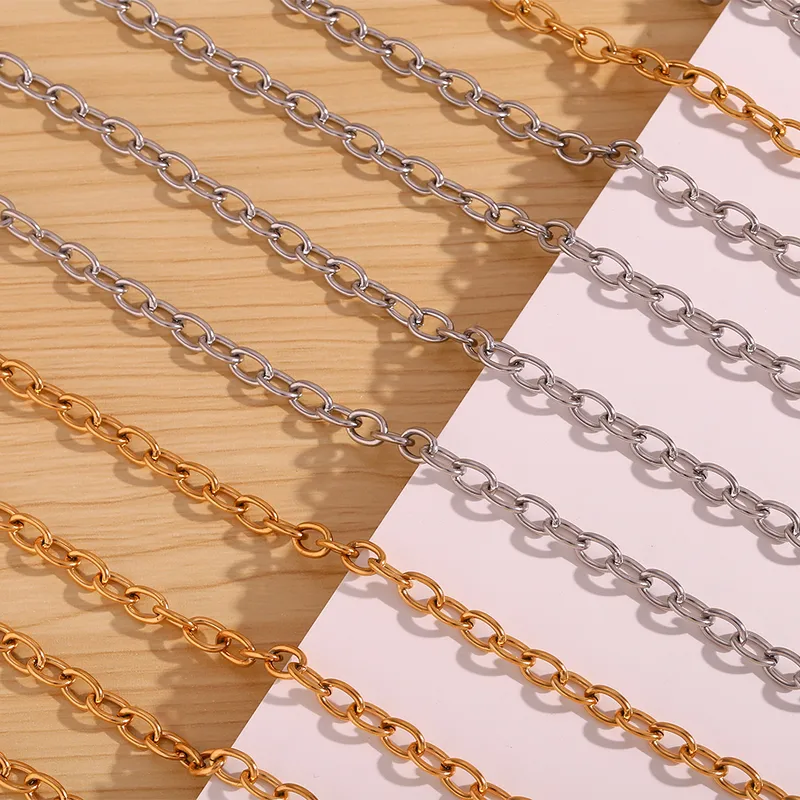 Wholesale 304 Stainless Steel Solid Color PVD Coated Stone-Free 18K Real Gold Plated Basic Simple Style Classic Style Waterproof Non Tarnish Plating C