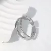 Wholesale PVD Coated Real Gold Plated Solid Color Stainless Steel Fashion Waterproof Non Tarnish Open Ring