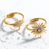 Wholesale Jewelry Vacation Simple Style Flower Titanium Steel Zircon Inlay Open Rings