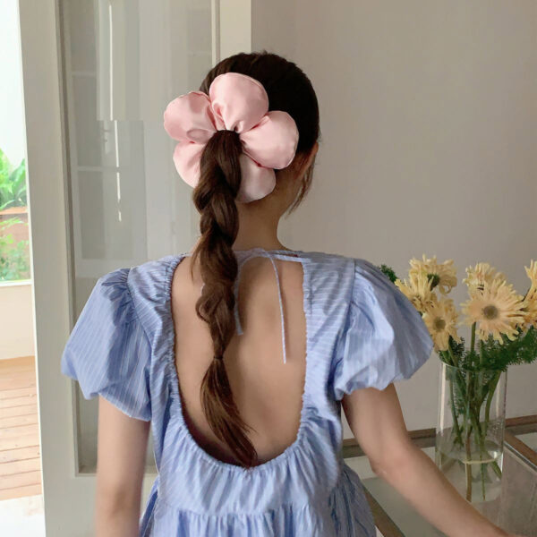 oly-381995410ca8c9fb4df8056f525abe4a Wholesale Elegant and Cute Snge Flower Hair Ring Ser Large Bowel Ring Advanced Sense Head Rope Ball Head Rubber Tendon Hair Rope Simple