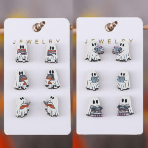 oly-3819eb96da2d2b70043726753fd29c77 Wholesale Gothic Book Ghost Wooden Earring Set