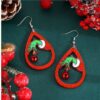 Wholesale Cartoon Santa Claus teardrop-shaped acrylic earrings OLY Exclusive