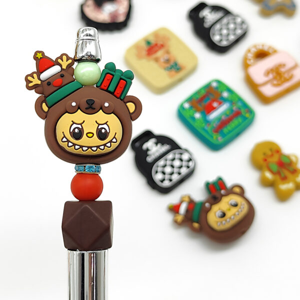 Wholesale Christmas food-grade 3D silicone beads