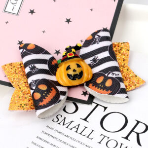 Black Orange Halloween Hairpin
