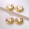Wholesale 1 Pair Fashion C Shape Inlay Copper Zircon 18k Gold Plated Ear Studs