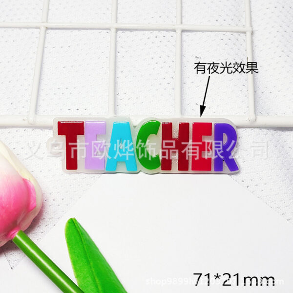 Wholesale Cross-Border New Loose Powder Cartoon Letters Luminous Girl Bag Pendant Acrylic Cute DIY Patch Accessories