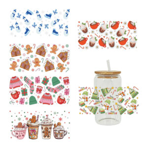 Wholesale Christmas tree cup 16oz Cup UV DTF Wraps