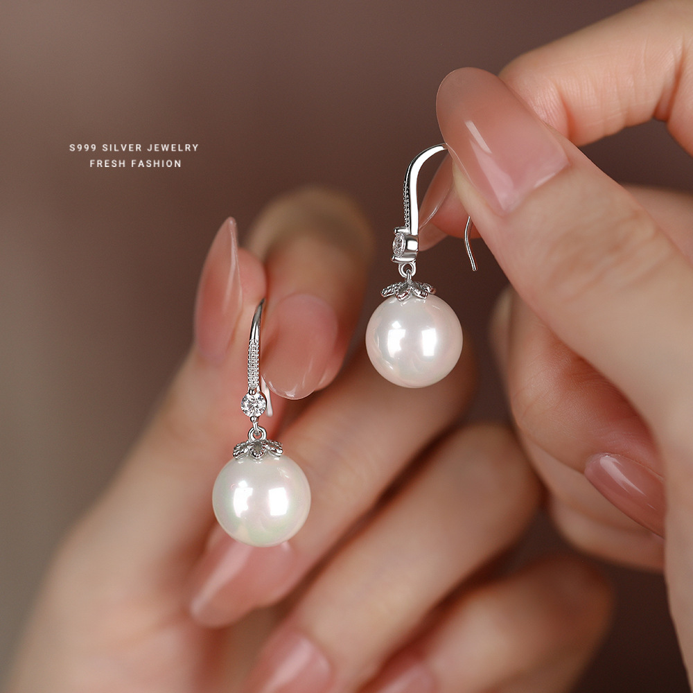 Wholesale S999 Sterling Sier Shijiazu Light Luxury Earrings