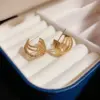 Wholesale 1 Pair Glam C Shape Plating Copper Gold Plated Ear Studs